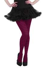 Burgundy 2 Tone Striped Tights