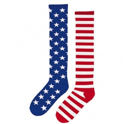 PATRIOTIC STAR STRIPE KNEE HIGH SOCKS