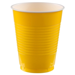 Yellow Sunshine Plastic 18 Oz Cups - 20 Count