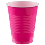 Bright Pink Plastic 18 Oz Cups - 20 Count