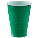 Green Plastic 12 Oz Cups - 20 Count