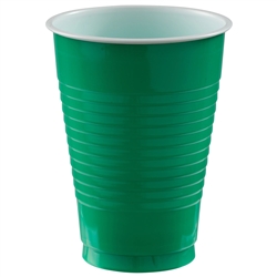 Green Plastic 12 Oz Cups - 20 Count
