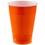 Orange Plastic 12 Oz Cups - 20 Count