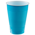 Caribbean Blue 12oz Plastic Cups