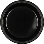 BLACK DESSERT PLASTIC PLATES 7in-20 CT