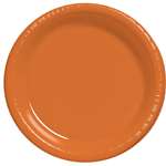 ORANGE DINNER PLASTIC PLATES 10.25in.-20 CT