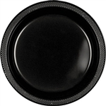 BLACK DINNER PLASTIC PLATES 10.25in.-20 CT