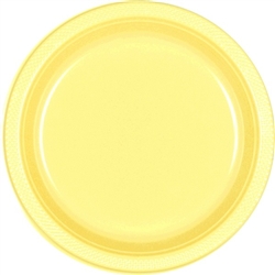 Light Yellow Dinner Plastic Plates 10.25 inch-20 Ct