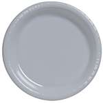 SILVER DINNER PLASTIC PLATES 10.25in.-20 PC