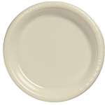 IVORY DINNER PLASTIC PLATES 10.25in.-20 CT