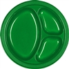 GREEN DIVIDED PLASTIC PLATES 10.25in.-20 CT