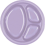 LAVENDER DIVIDED PLASTIC PLATES 10.25in.-20 CT