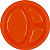 ORANGE DIVIDED PLASTIC PLATES 10.25in.-20 CT