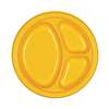 YELLOW SUNSHINE DIVIDED PLASTIC PLATES 10.25in.-20 CT