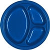 ROYAL BLUE DIVIDED PLASTIC PLATES 10.25in.-20 CT