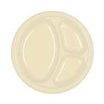 IVORY DIVIDED PLASTIC PLATES 10.25in.-20 CT