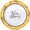 Gold Premium Plastic Happy Birthday 10 Inch Plates