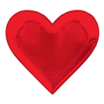 Heart Shaped 10.5 Inch Metallic Red Plates