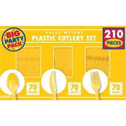 Yellow Sunshine Plastic Cutlery Set - 240 ct.