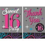 Sweet Sixteen Celebration Invitations  And Thank You Combo Pack