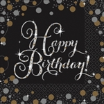 Sparkling Celebration Happy Birthday Beverage Napkins