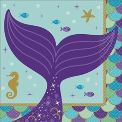 Mermaid Wishes Beverage Napkins