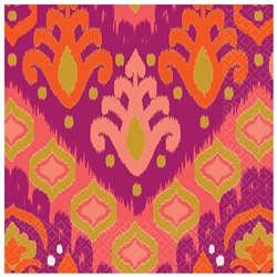 Orange Ikat Beverage Napkins