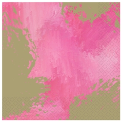 Pink Brushstroke Beverage Napkins