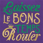 Mardi Gras Beverage Napkins - Hot Stamped