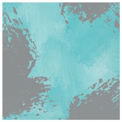 Robin's-Egg Blue Brushstroke Luncheon Napkins