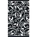 ORNAMENTAL SCROLL BLACK GUEST TOWELS