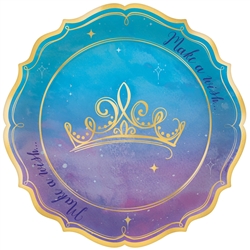 Disney Princess 7 Inch Shaped Metallic Plates