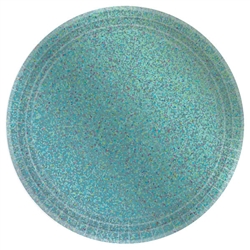 Round Prismatic Plates, 7"- Robin's Egg Blue