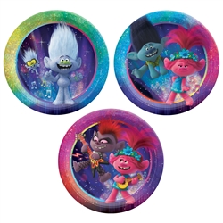 Trolls World Tour 7 Inch Assorted Paper Plates