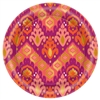 Orange Ikat Round Metallic Plates, 8 1/2"