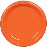 ORANGE 10in. PLASTIC PLATE PARTY PACK - 50CT