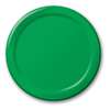 Green 6.75 Inch Round Paper Plates Big Party Pack - 50Ct