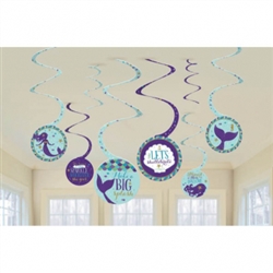 Mermaid Wishes Hanging Swirls Decorations