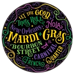 Mardi Gras 9" Plates - 60 Count