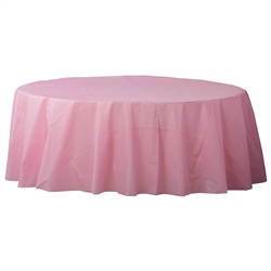 New Pink 84 Inch Round Table Cover Plastic