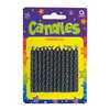 BLACK TWO-TONE CANDY STRIPE SPIRAL CANDLES