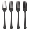 Black Plastic Heavyweight Forks - 50 Count