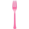 Bright Pink Heavy Weight Plastic Forks - 50 Count