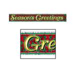 Seasons Greetings Metallic Fringed Banner