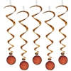 Basketball Whirls Hanging Decorations - 5 Pack