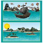 PIRATE SHIP AND ISLAND PROPS