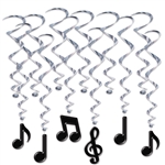 Musical Notes Hanging Whirls Decorations