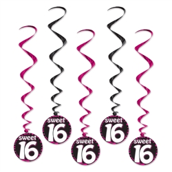 Sweet 16 Party Swirl Decorations