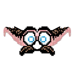 8-Bit Moustache And Eyeglasses