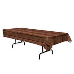 Wood Print Plastic Table Cover